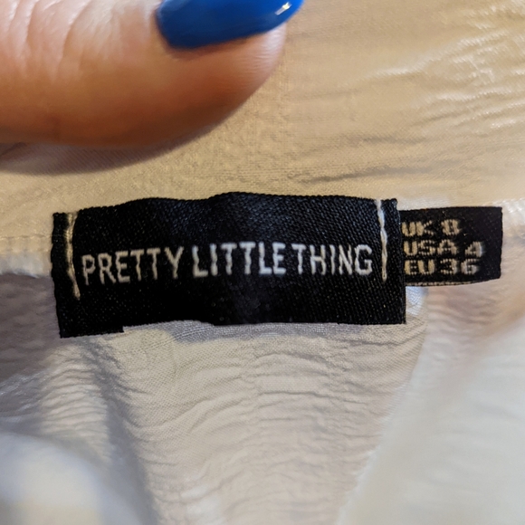 PrettyLittleThing | Women's | Textured Tie Front Shirt | Size 4 - Picture 4 of 12